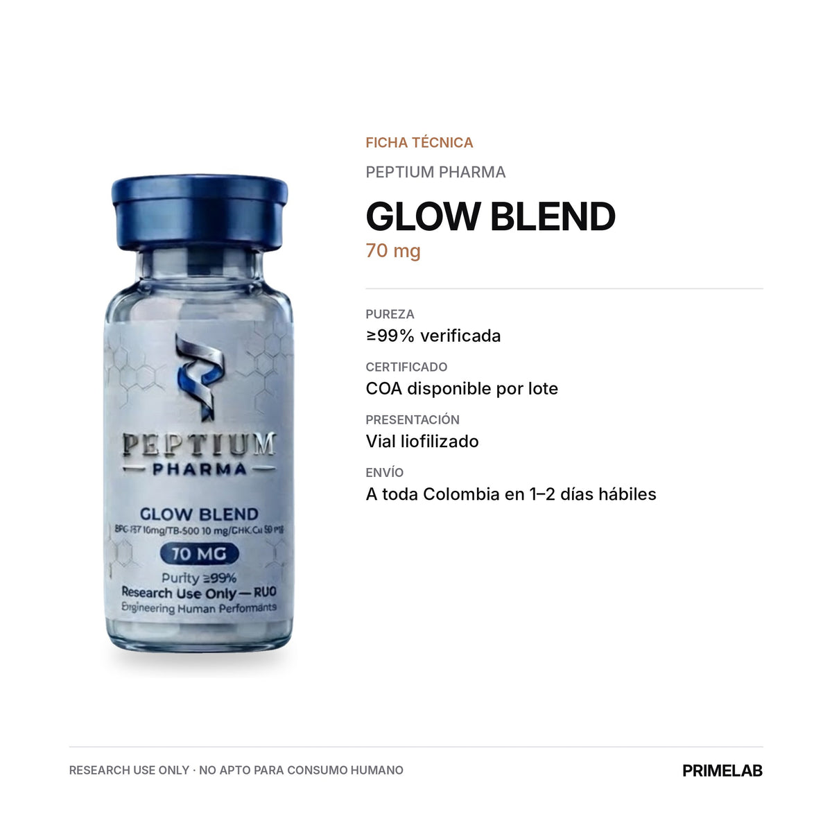 GLOW BLEND 70 MG - ficha técnica - PRIMELAB